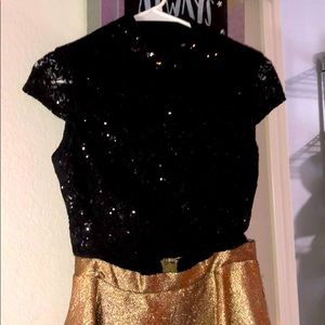 gold and black formal/homecoming dress